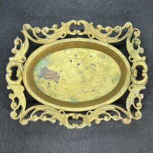 Vintage ormolu style gold soap trinket dish